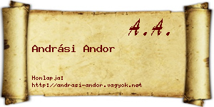 Andrási Andor névjegykártya